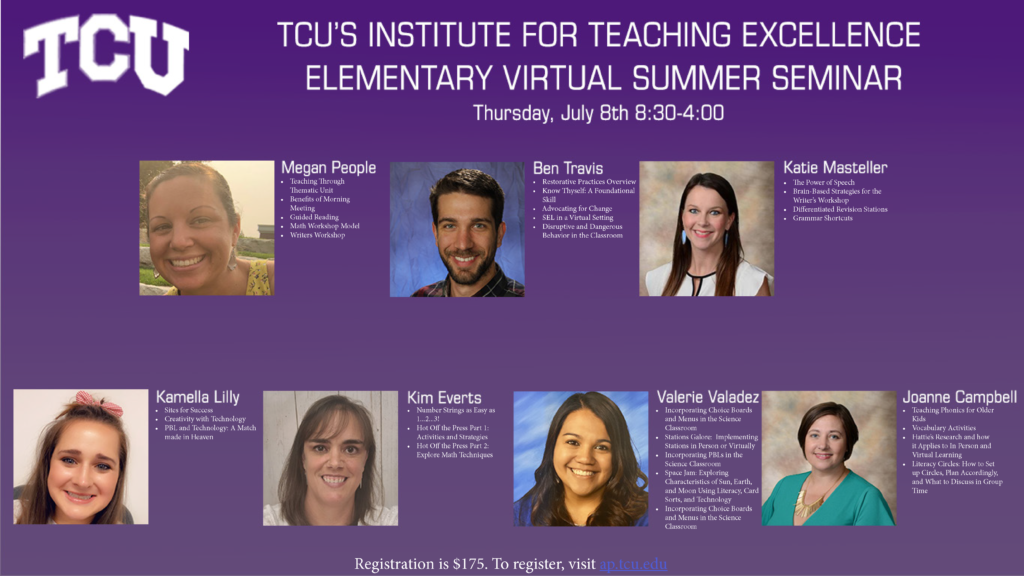 Elementary Seminar Flyer with Pictures of Presenters
